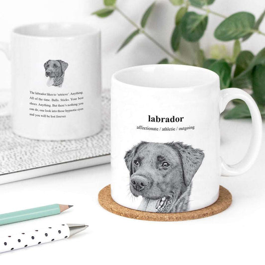 Hand-Illustrated Black Labrador Mug