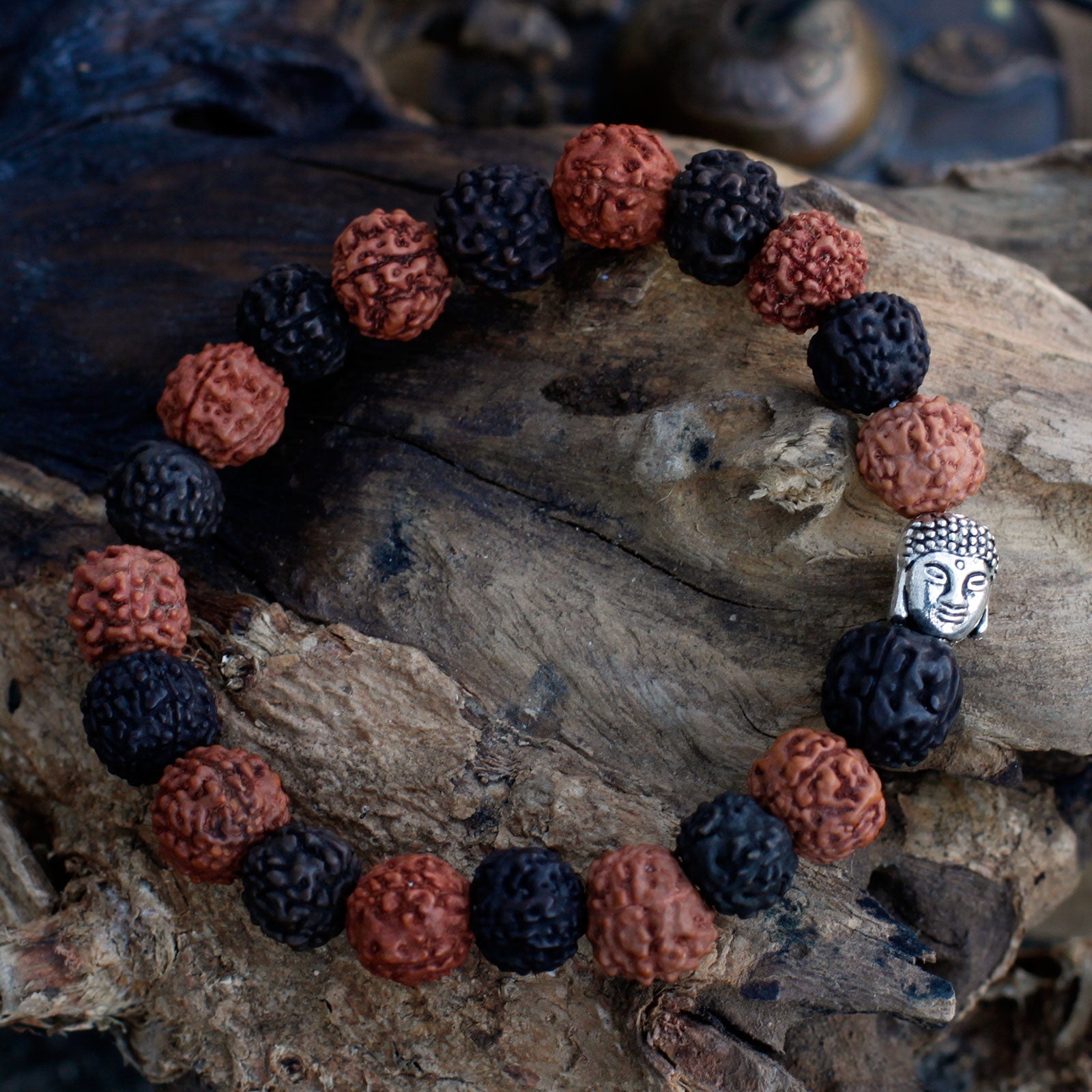 Rudraksha Buddah Bangle Mala - Mix