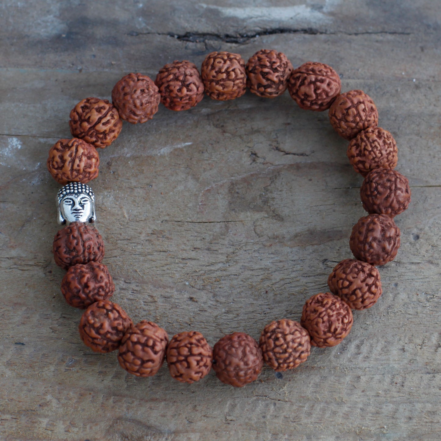 Rudraksha Buddah Bangle Mala - Natural