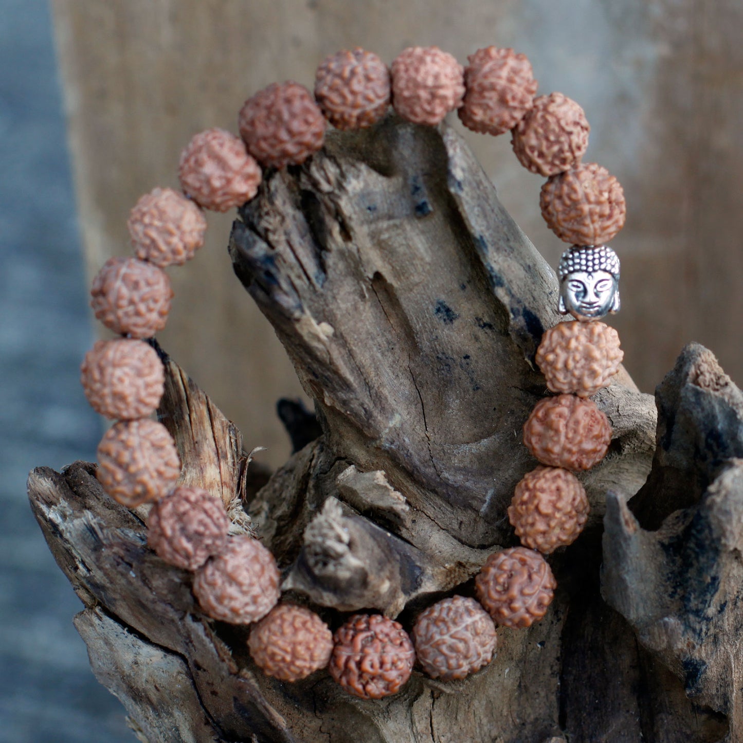 Rudraksha Buddah Bangle Mala - Brown