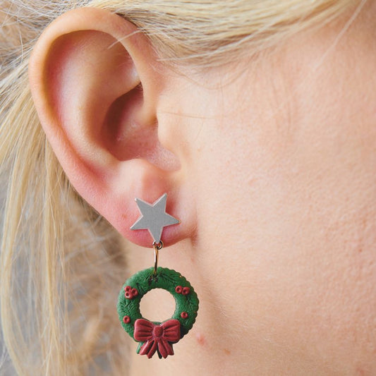 Christmas Wreath Earrings