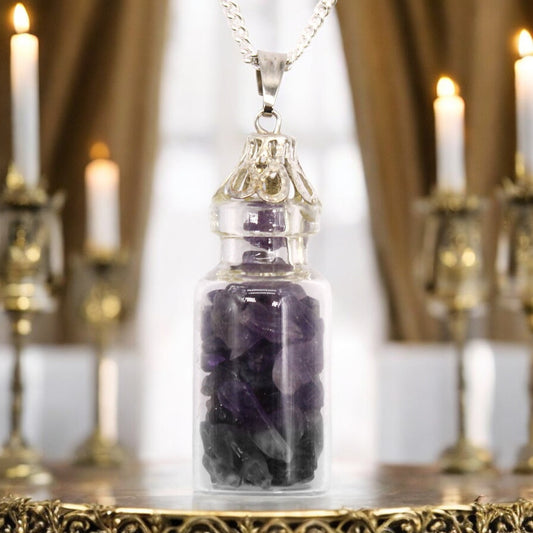 Bottled Gemstones Necklace - Amethyst