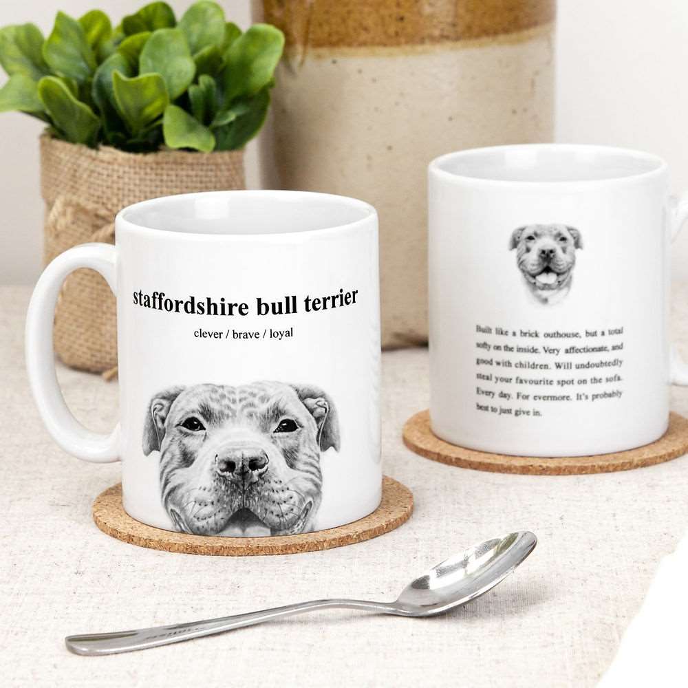 Hand-Illustrated Staffordshire Bull Terrier Mug