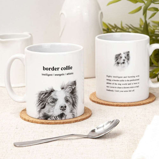 Hand-Illustrated Border Collie Mug