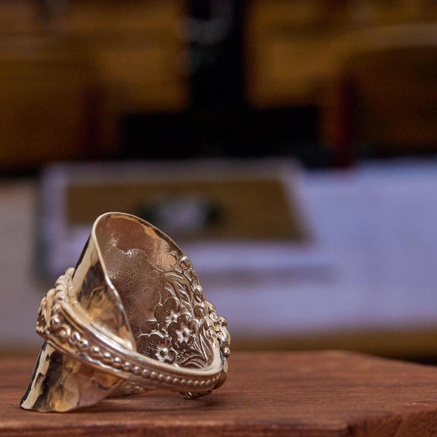 Sterling Silver Spoon ring - side view