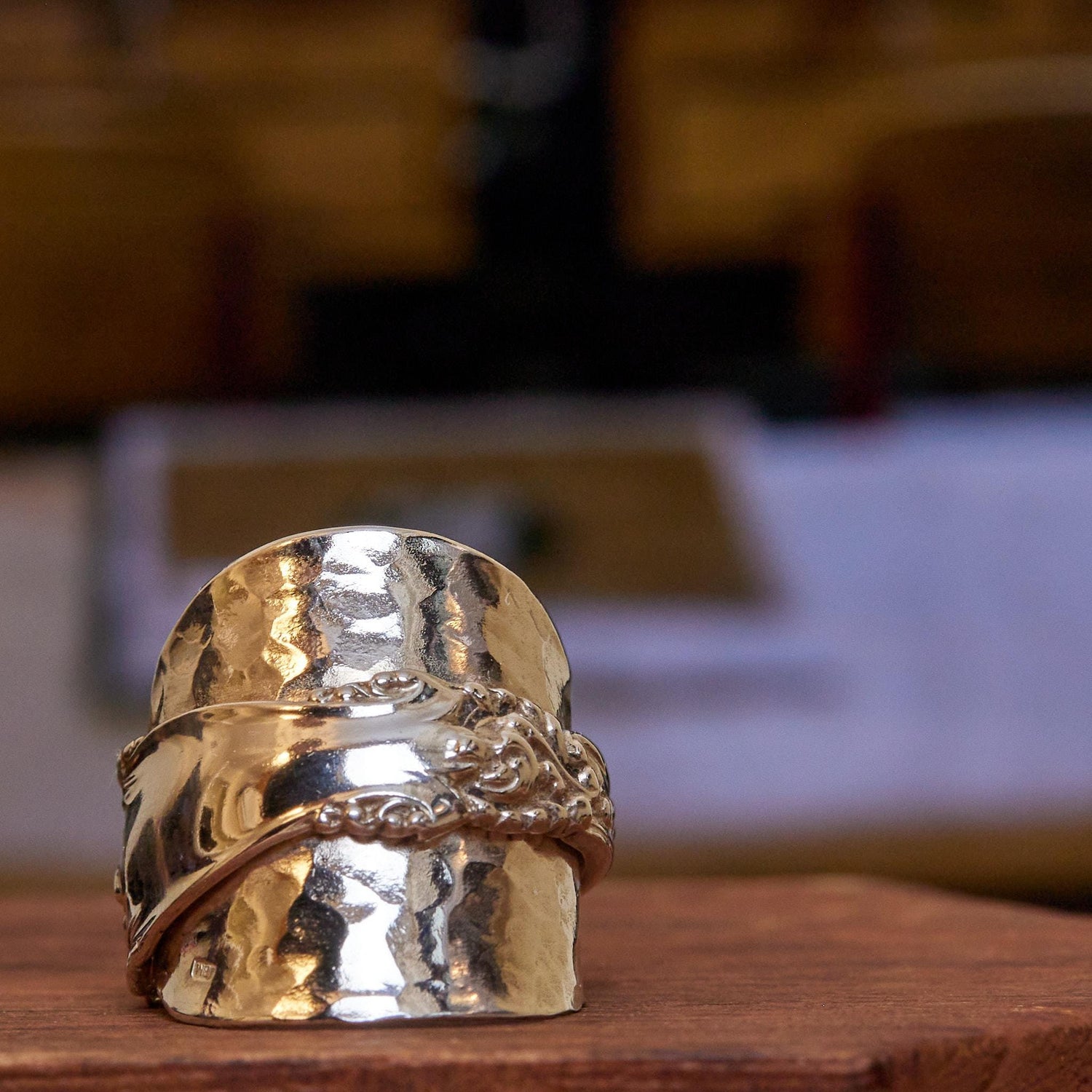 Sterling Silver Spoon ring - front view