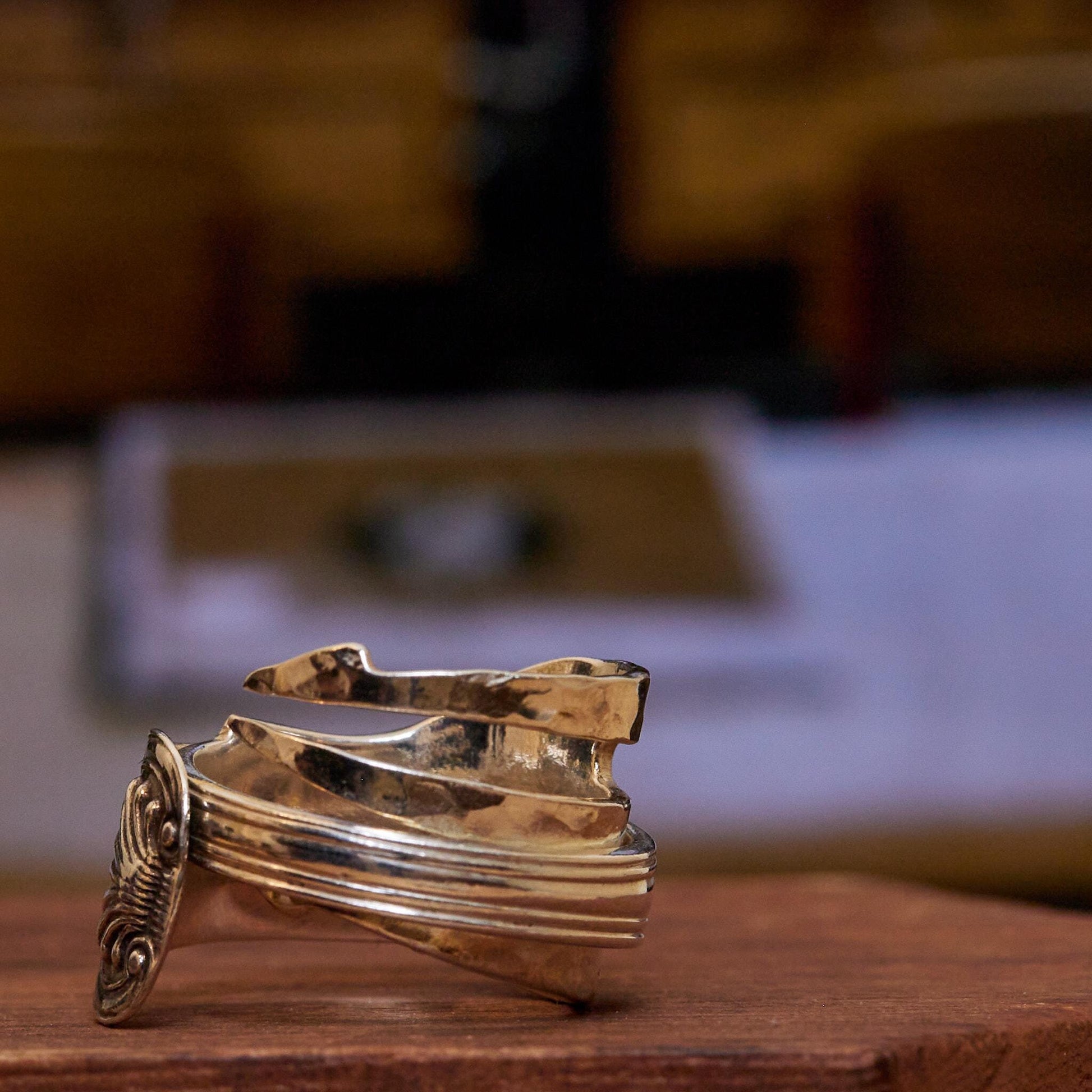 Sterling Silver Fork ring - front view