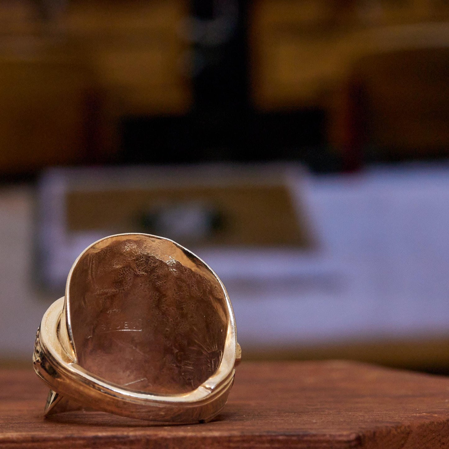 sterling silver spoon ring rear detail