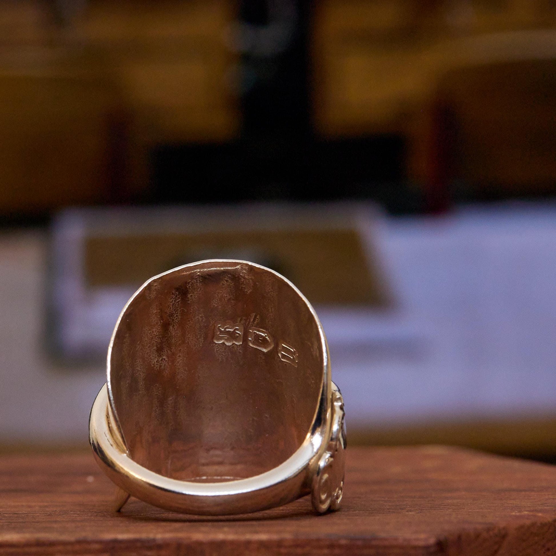 sterling silver spoon ring - rear view