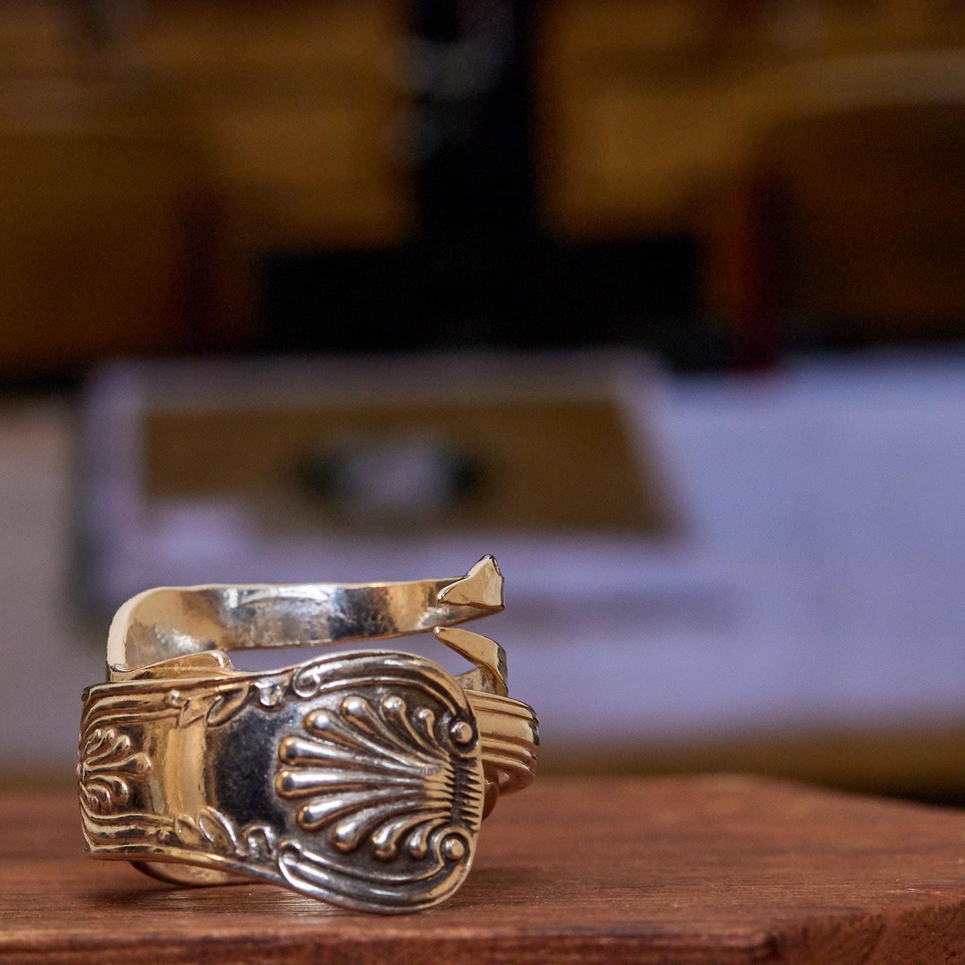 Sterling Silver Fork ring - rear view