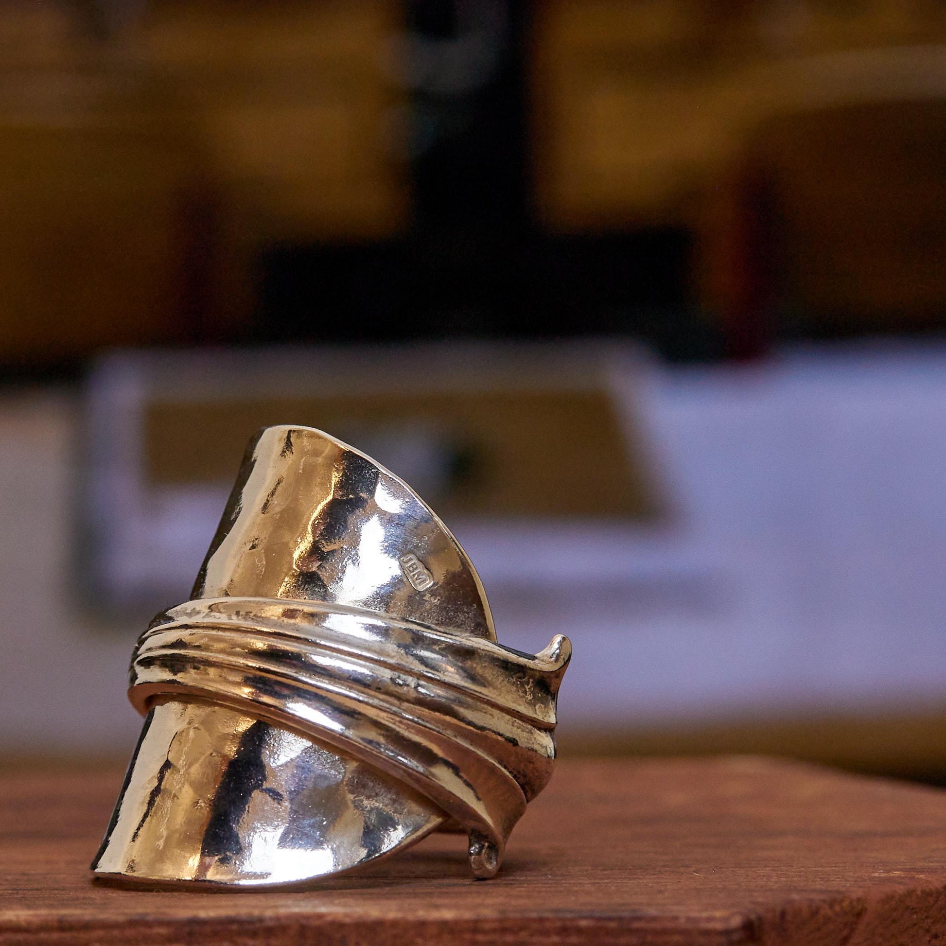 Sterling Silver Spoon ring - angled front view