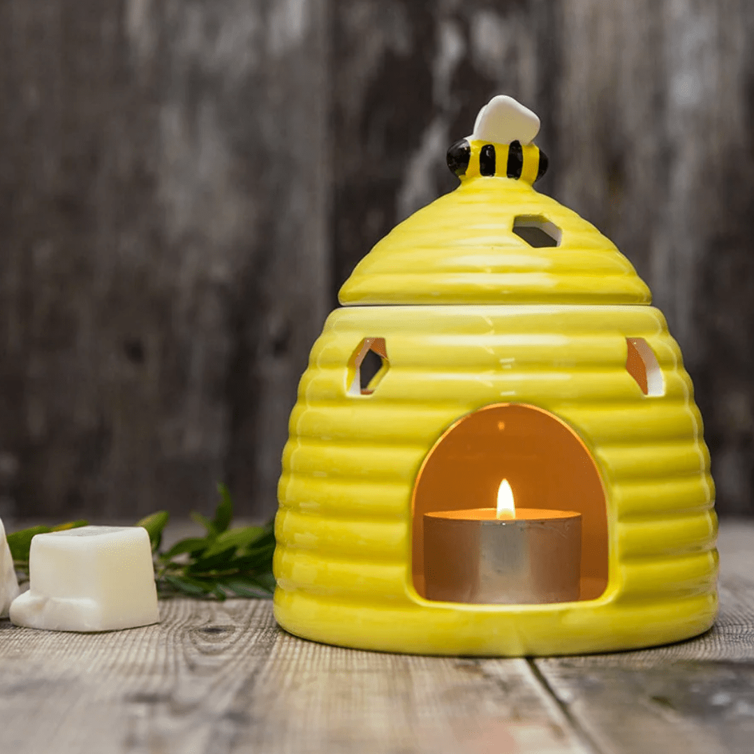 Yellow Beehive Tea Light Wax Burner